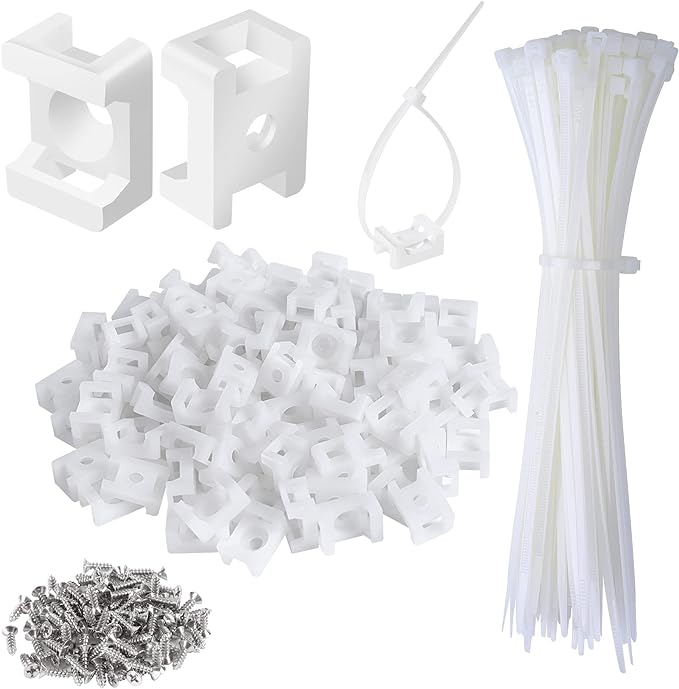 100 Pcs Cable Zip Tie Saddle Type Mounts Base by XHF