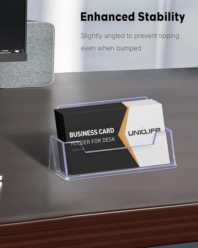 Uniclife 4 Pack Acrylic Business Card Holder - Image 4