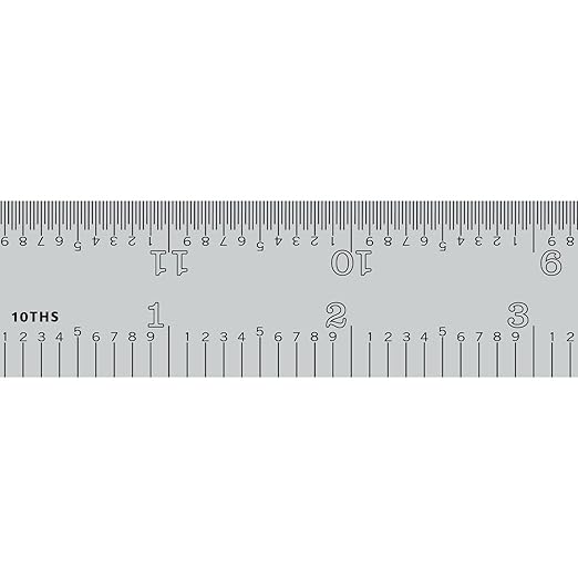 PEC Tools 12"/300mm Rigid Metal Ruler, High-Quality Machinist Ruler, Satin - Image 2