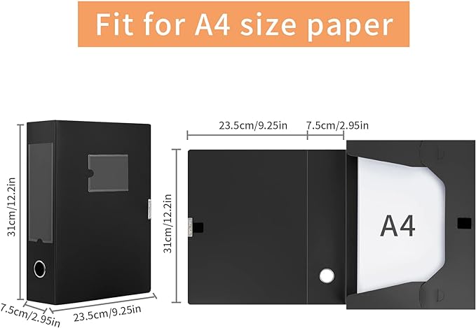HUA JIE A4 Storage File Boxes Plastic Archives Cases - Image 5