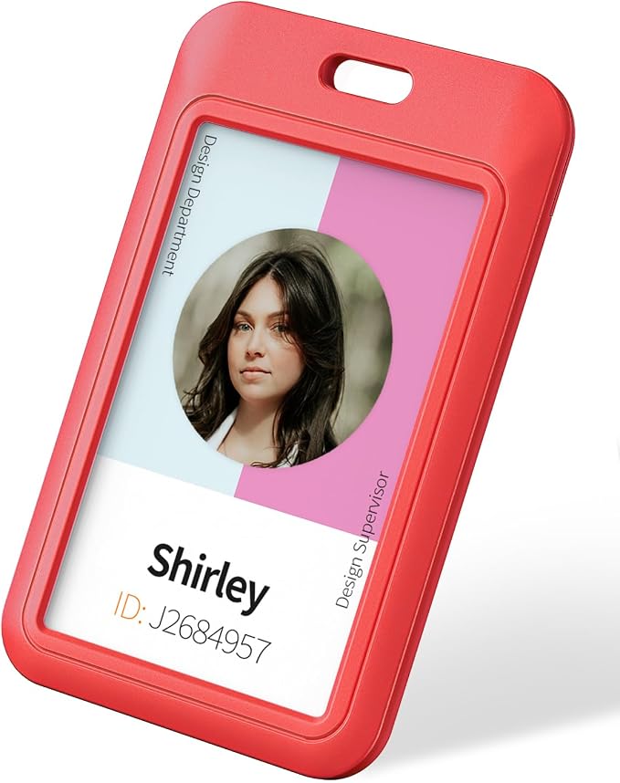 Uniclife 3 Pack Sliding ID Badge Holder Vertical Hard Plastic Case by UnicLife