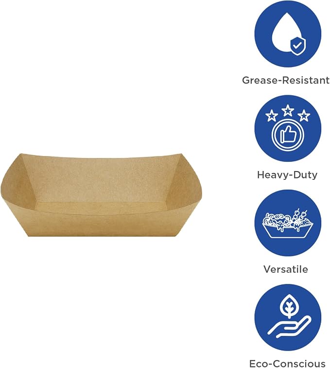 Karat FP-FT050K Kraft Paper Food Serving Tray, 0.5 lb Capacity, - Image 3