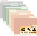 SUNEE File Folders, 30 Pack Manilla Folders 8.5 x 11, Colored File Folders Home by SUNEE