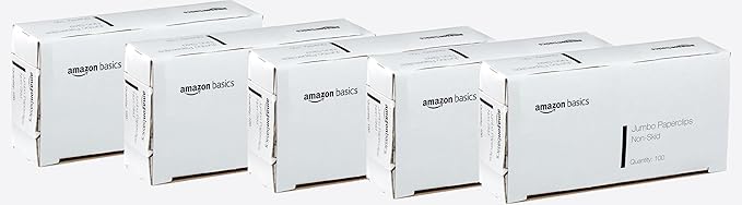 Amazon Basics Jumbo Size Office Paper Clips, 10 Packs of 100 by AmazonBasics