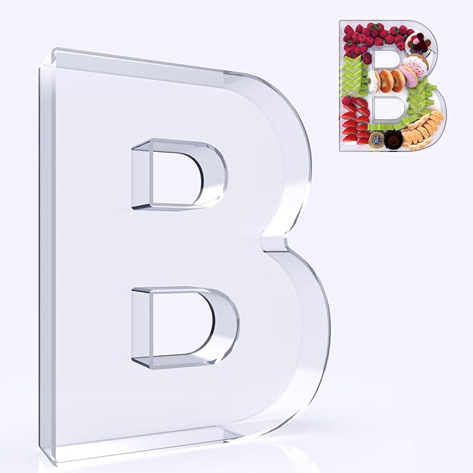 11" Acrylic Letter Charcuterie Box, Reusable Fillable Alphabet Number Shaped by RUFHVTY