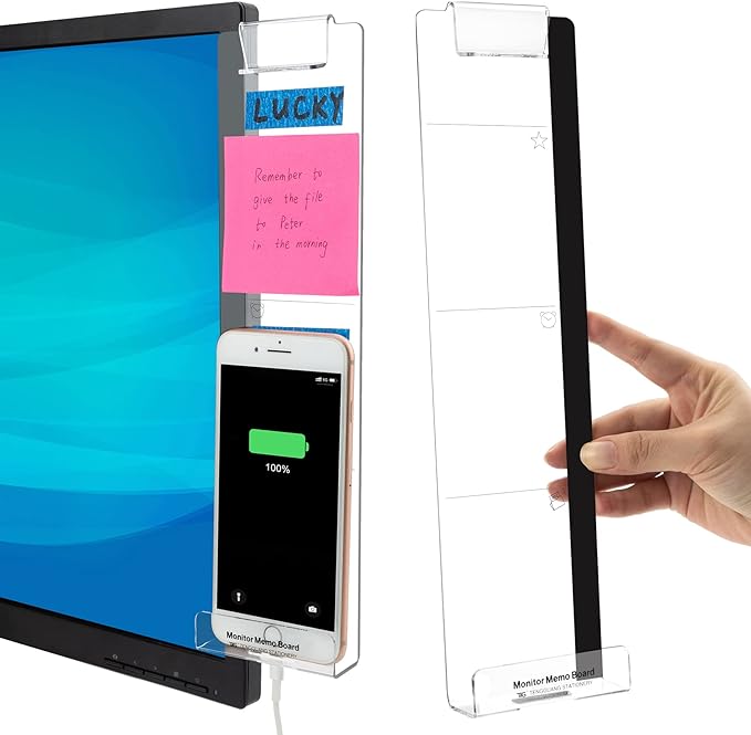 Office Desk Accessories 2pcs Computer Monitor Memo Board Multifunction Message by MDOZQ