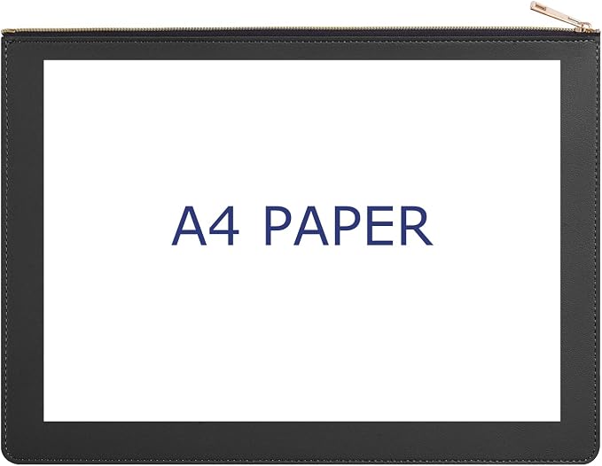 PU Leather A4 File Folder Zipper Document Holder Envelope Folder Case - Image 6
