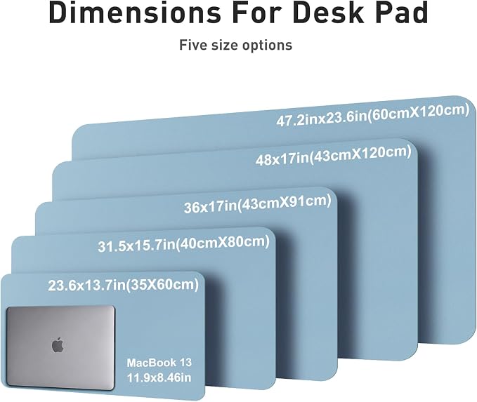 Aothia Faux Leather Desk Mat, Waterproof Desk Pad | One large surface - Image 5