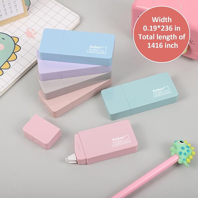 6 Pack Correction Tape Cute White Tape Macaron Color Correction Tape, Office - Image 2