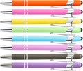 PASISIBICK 8 Pieces Ballpoint Pens 2-in-1 Stylus Retractable Metal Stylus Pen by PASISIBICK