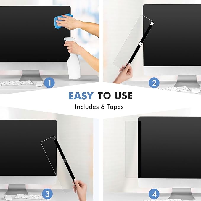 DOLLAR BOSS 2 Pcs 11" x 3.1" Transparent Acrylic Monitor Memo Board | Monitor - Image 5