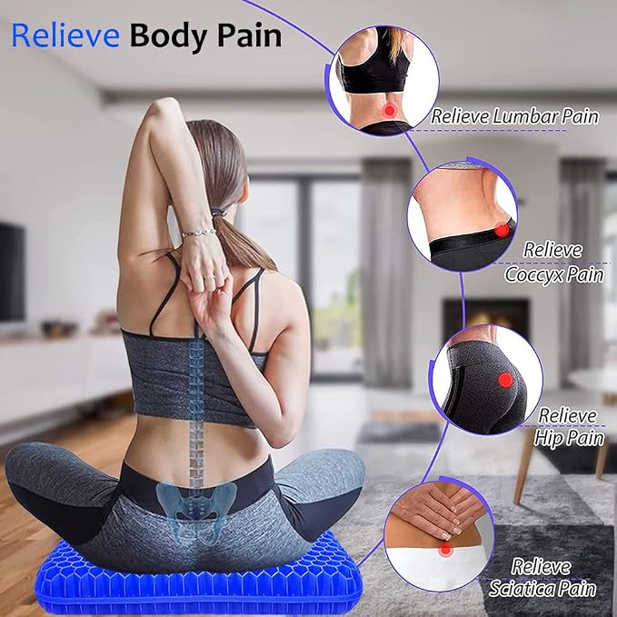 Gel Seat Cushion for Long Sitting, Extra Thick Gel Cushion for Wheelchair Soft - Image 5