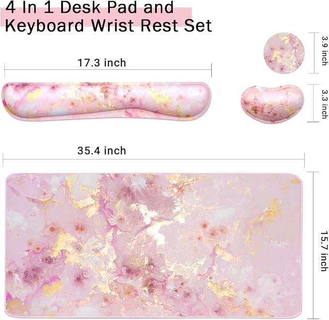 4-in-1 Large Gaming Mouse Pad, Keyboard Wrist Rest Pad & Wrist Support Mousepad - Image 2