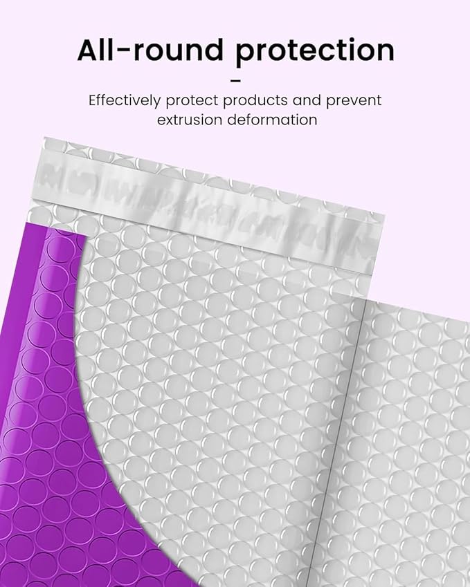GSSUSA Purple Bubble Mailers 6X10 Inches 500 Pack, Padded Poly Bubble Mailer - Image 3