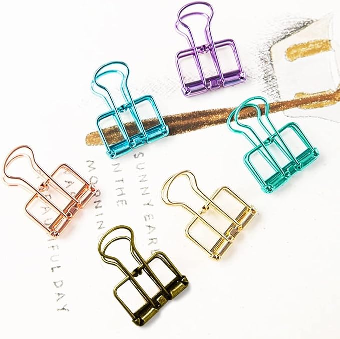 Small Binder Clips, 36 Pack, 3/4 Inch, Standard 19mm, Hollow Out Green - Image 4