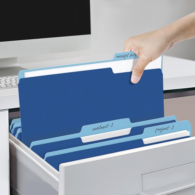 SUNEE File Folders, 100 Pack Manilla Folders 8.5 x 11, Colored File Folders - Image 7
