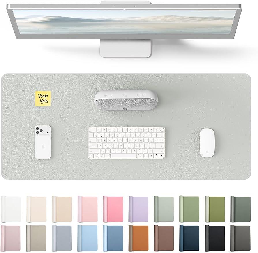 YSAGi Leather Desk Pad Protector, Office Desk Mat, Large Mouse Pad, Non-Slip PU by YSAGi