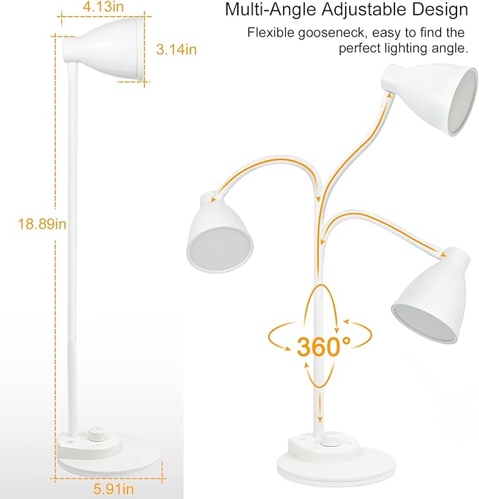 BOHON LED Desk Lamp with USB Charging Port, 3 Color Modes Dimmable, Auto - Image 5