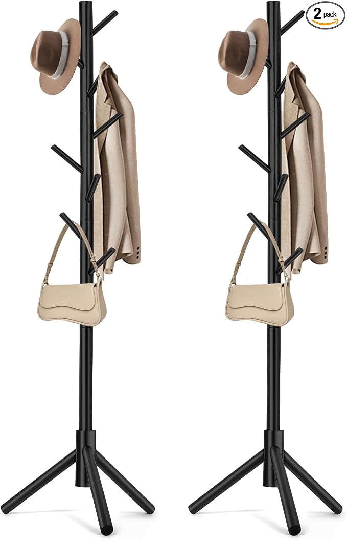 WANGMUXIA 2 PCS Coat Rack, Freestanding Coat Rack by WANGMUXIA