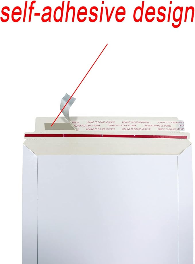 Bonfasvo Rigid Mailers 30 Pack 7.5 x 9.5 inches White Self Seal Stay Flat Bulk - Image 4