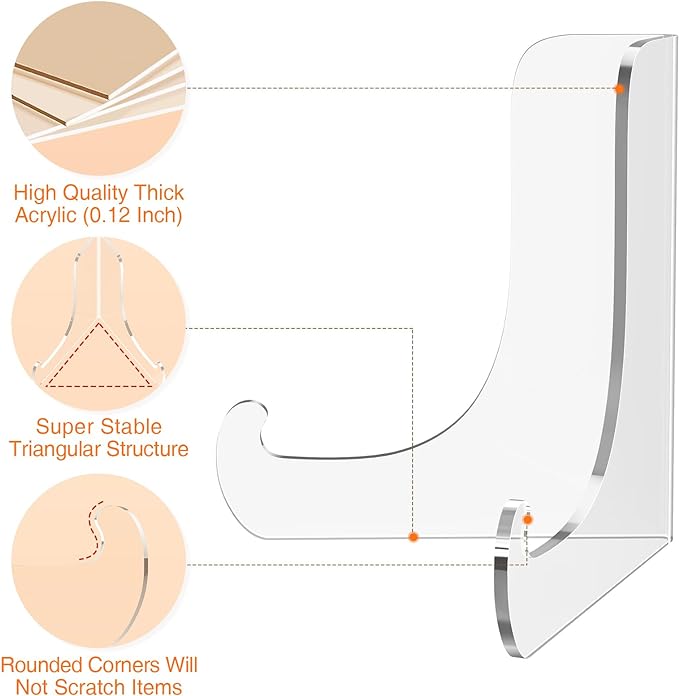 Dooiclear 5 Pack Acrylic Display Stand, Plate Stand - Image 3