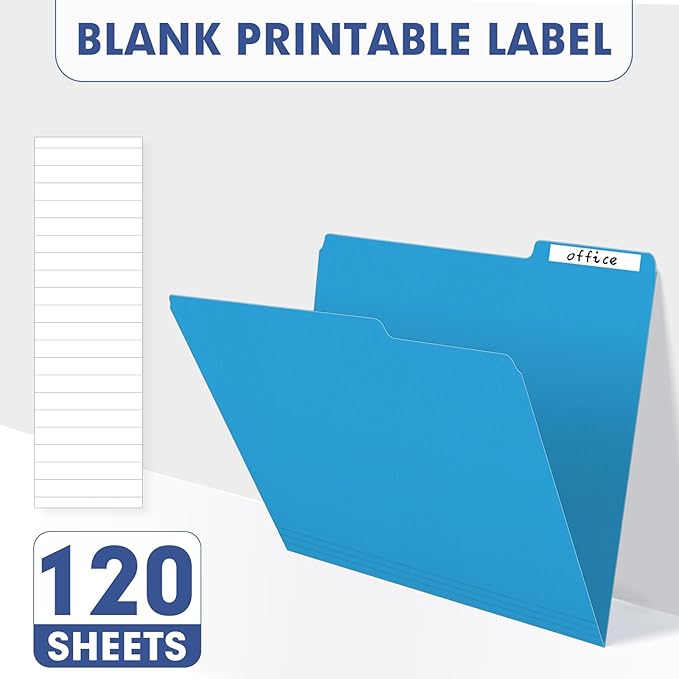 File Folder, PANDRI 120 Pack Colored File Folder, 1/3 Cut Tab, Letter Size - Image 5