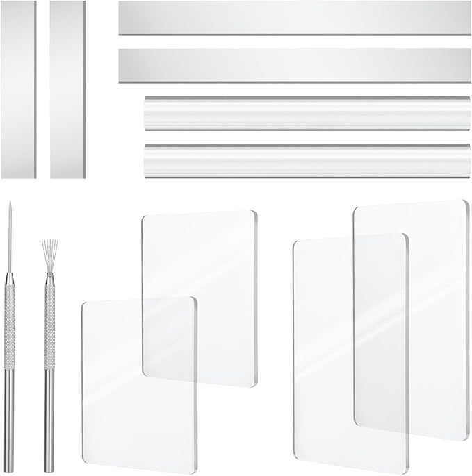 Amrules Clay Tools Kit, Rectangle Shape Acrylic Press Board and Roller Pin by Amrules