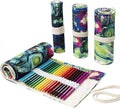 DIYOMR 24/36/72 Slots Pencil Wrap Pencil Rolls, Artist Colored Pencils Roll Up by DIYOMR