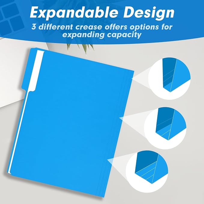 File Folder, RAZCC 100 Pack 1/3 Cut Tab Colored File Folders, File Folder - Image 5