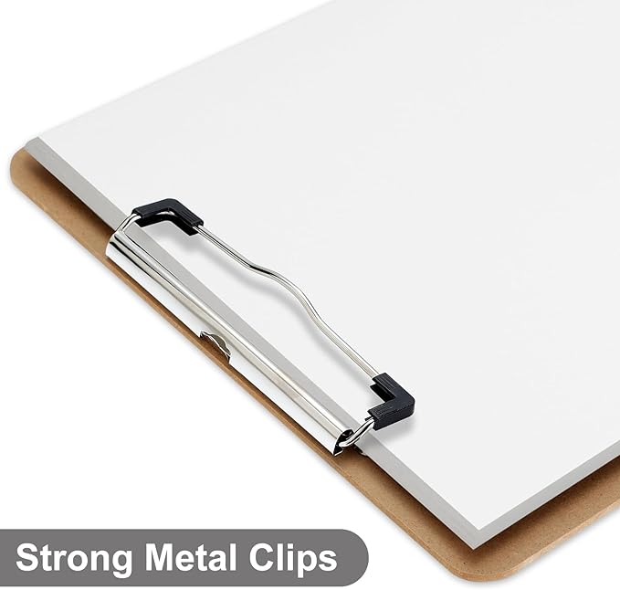 Wood Clipboards Set of 8, Letter Size Hardboard Clip Board 8.5x11 | A4 Standard - Image 3