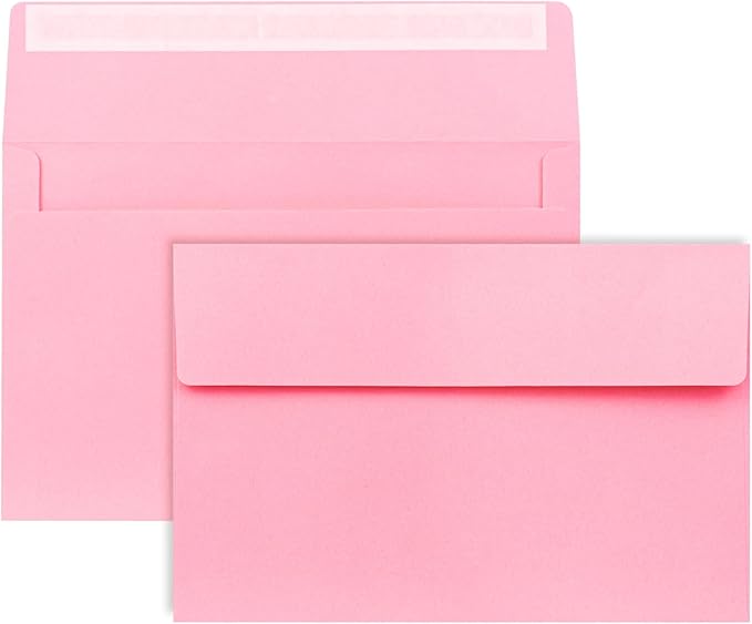 A9 Envelopes Pink 5.75x8.75 Invitation Envelopes Self Seal Pack of 50 Blank by AZAZA