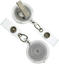 Bulk 100 Pack - Premium Clear Retractable Badge Reels by SpecialistID