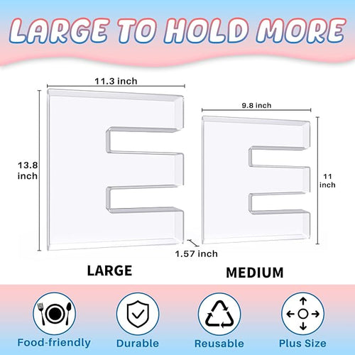 13.8" Extra Large Acrylic Letter Charcuterie Board Box, Reusable Fillable - Image 2