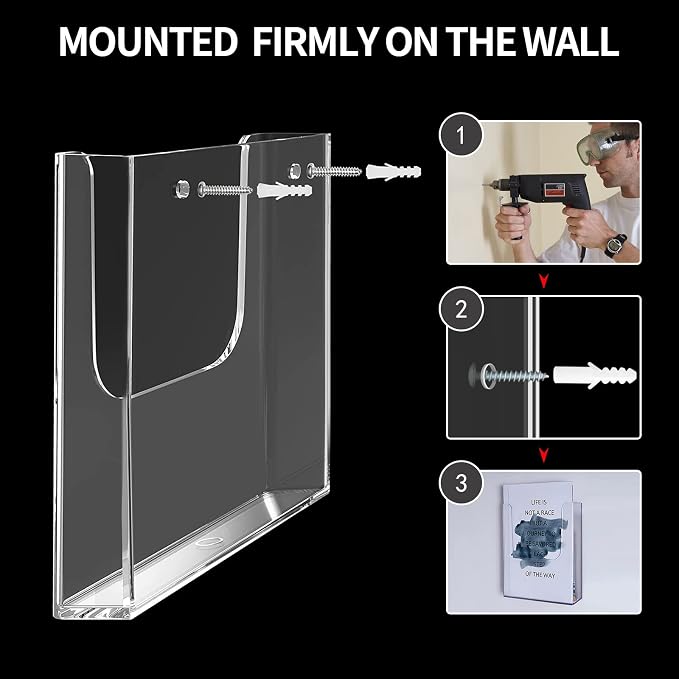 zavekia Acrylic Brochure Holder, 2 Packs 8 x 11.5 Inches Brochure Holder Wall - Image 3