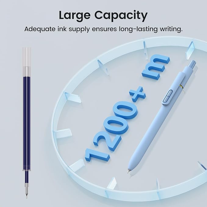 Blue Gel Pens, 8 Pack, 0.7mm Retractable, Smooth No Smudge | 0.7mm Smooth - Image 6