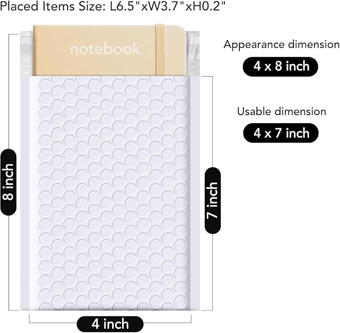 Fuxury Bubble Mailers 4x8" 800Pcs Bulk, Waterproof Padded Envelopes Usable Size - Image 2