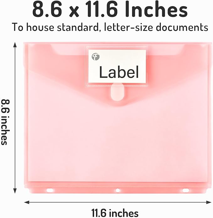 Forvencer Binder Pocket, 10 Pack Super Heavyweight Plastic Folders - Image 2