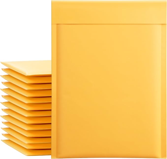 UCGOU Kraft Bubble Mailers 7.25x12 Inch Usable Size 7.25x11 Inch 25 Pack Yellow by UCGOU