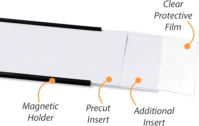 SmartSign Magnetic 'C' Channel Label Holders | 2.5" x 8" Pack of 10 - Image 6