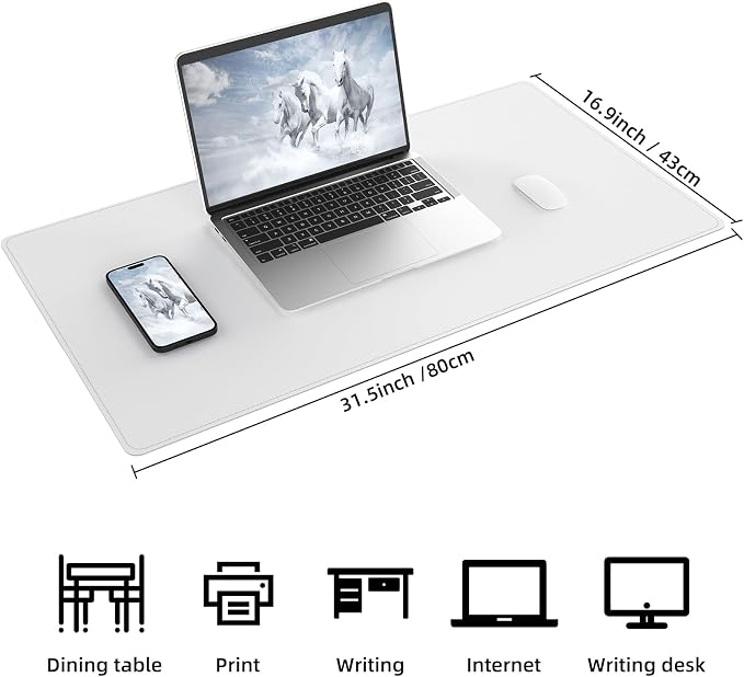 AFIING Cork Desk Mat, 31.5" x 17", Desk pad Protector | Dual-Sided Cork & PU - Image 2