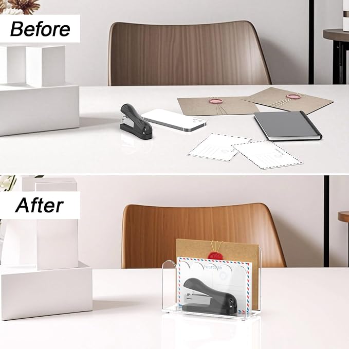 YAGELI 2 Pack 1-Slot Acrylic Mail Organizer - Image 5