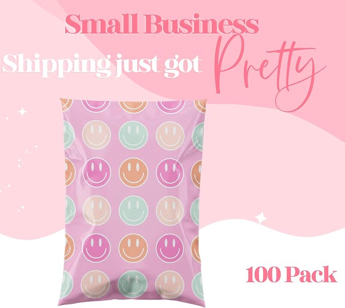 Pretty Package Store Designer Poly Mailers 14.5x19, Smiley Face, 100 Pack | - Image 7
