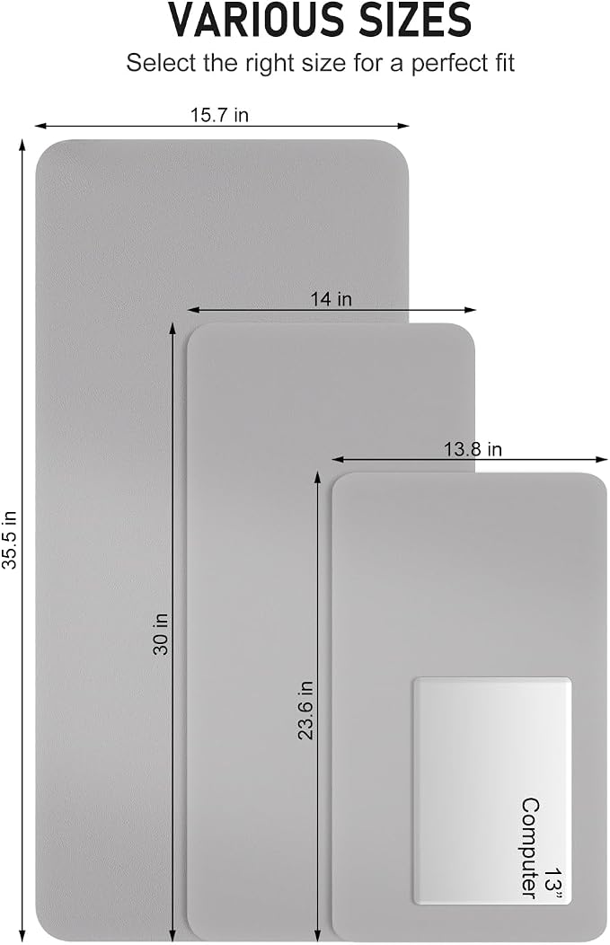 Desk Pad, 35.5" x 17" PU Leather Non-Slip Desk Mat Large Mouse Pad - Image 6