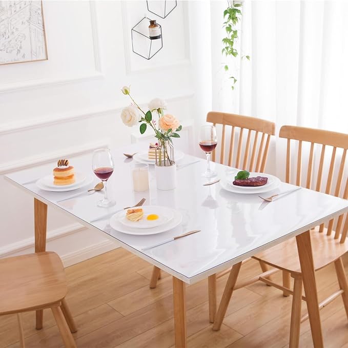 42 x 83 Inch Clear Table Cover Protector, 1.5mm Plastic Table Cover, Waterproof - Image 5
