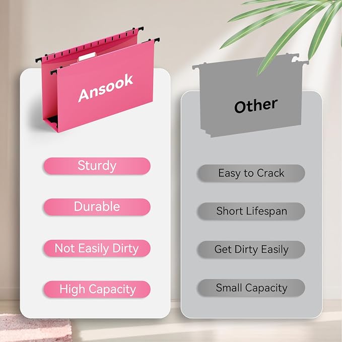 Ansook Legal Size Hanging File Folders, Expandable 3 Inch Legal Szie File - Image 3