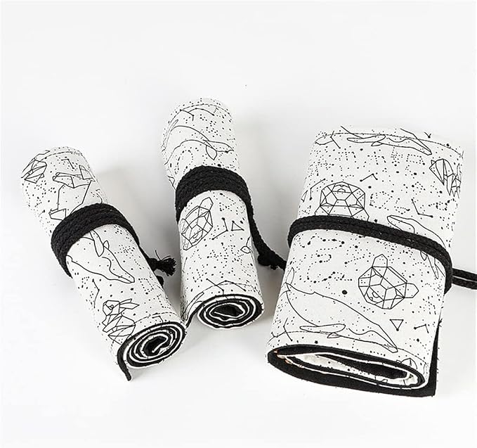 DIYOMR 24/36/72 Slots Pencil Wrap Pencil Rolls, Artist Colored Pencils Roll Up - Image 6