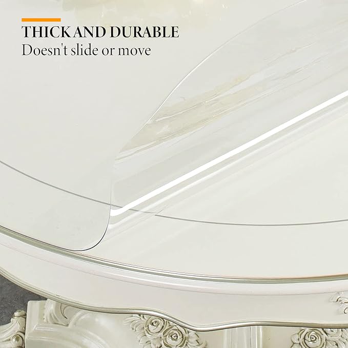 Deep Dream 1.5mm Thick 42 Inches Clear Round Table Protector, Round Table Cover - Image 3