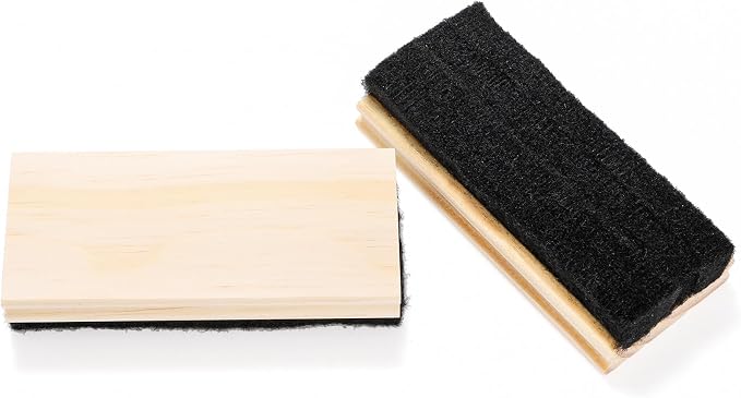 Elsjoy 12 Pack Chalkboard Erasers, Wood Felt Chalk Eraser Blackboard Chalk - Image 3