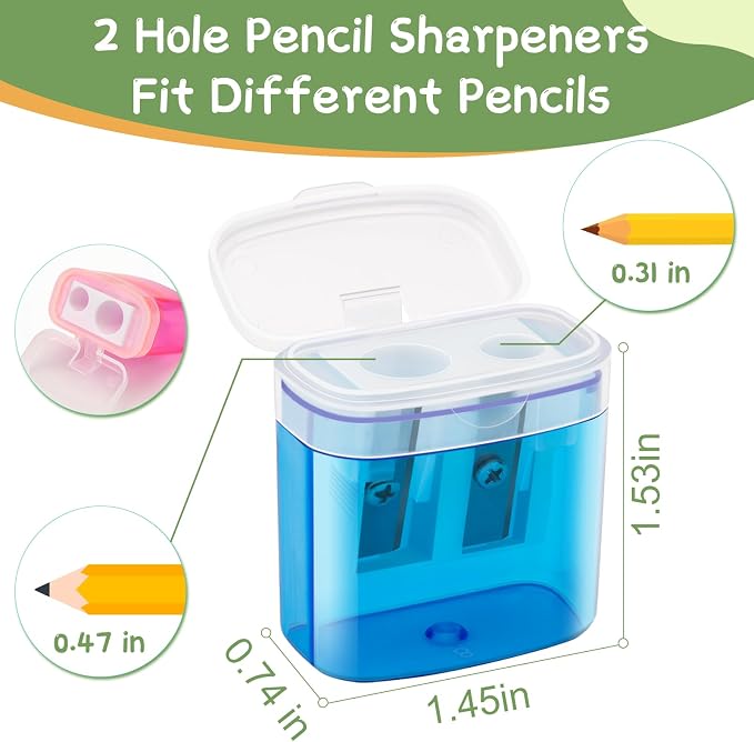 30 Pcs 2 Holes Small Manual Pencil Sharpener - Image 2