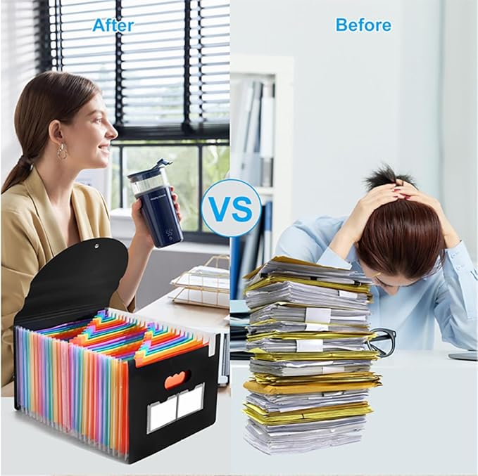 37 Pockets Accordion File Organizer Desktop Expanding File Folders - Image 6